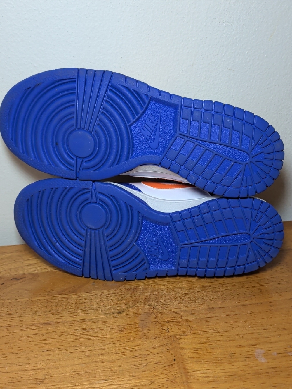 Nike Dunk Low Knicks Sneakers White Blue Orange Leather Sporty Boys Size 5Y - Picture 8 of 8